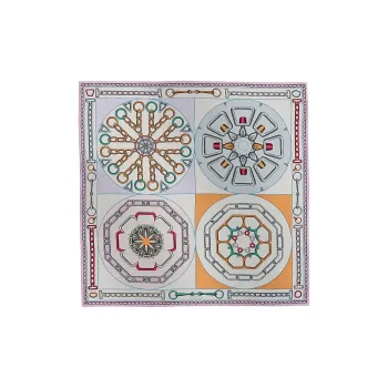 HERMES Cashmere Mulberry Silk Shawls Women's Mixed Gray/Parma Purple