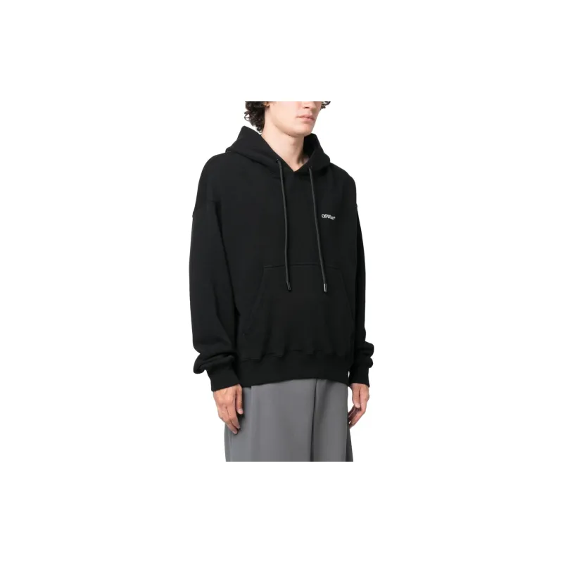 OFF WHITE Scratch Arrow Printed Drawstring Hoodie-3