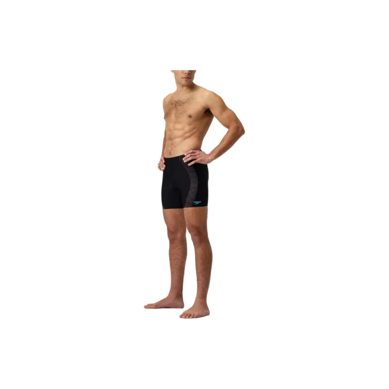Speedo Duo Logo Print Jammer Swimming Shorts Men's Black-2