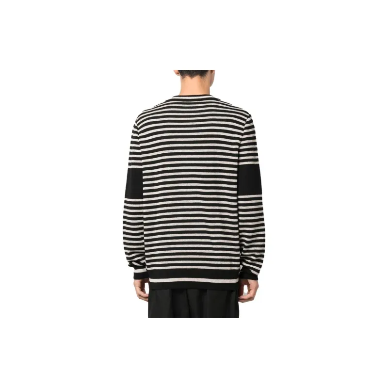 BALMAIN Striped Intarsia Logo Jumper-3