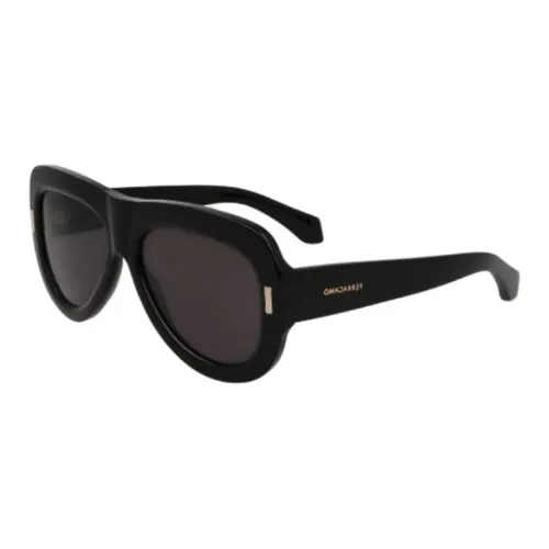 FERRAGAMO Metal Bio Based Plastic Blend Irregular Shape Sunglasses Women's Black
