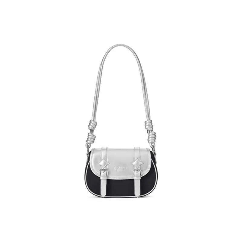 MR.ACE HOMME Polyester Shoulder Bag Women's Sweet Cool Black/Star Silver/Beige White Sand-7