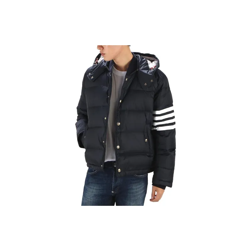 THOM BROWNE 4 Bar Hooded Buttoned Jacket-6