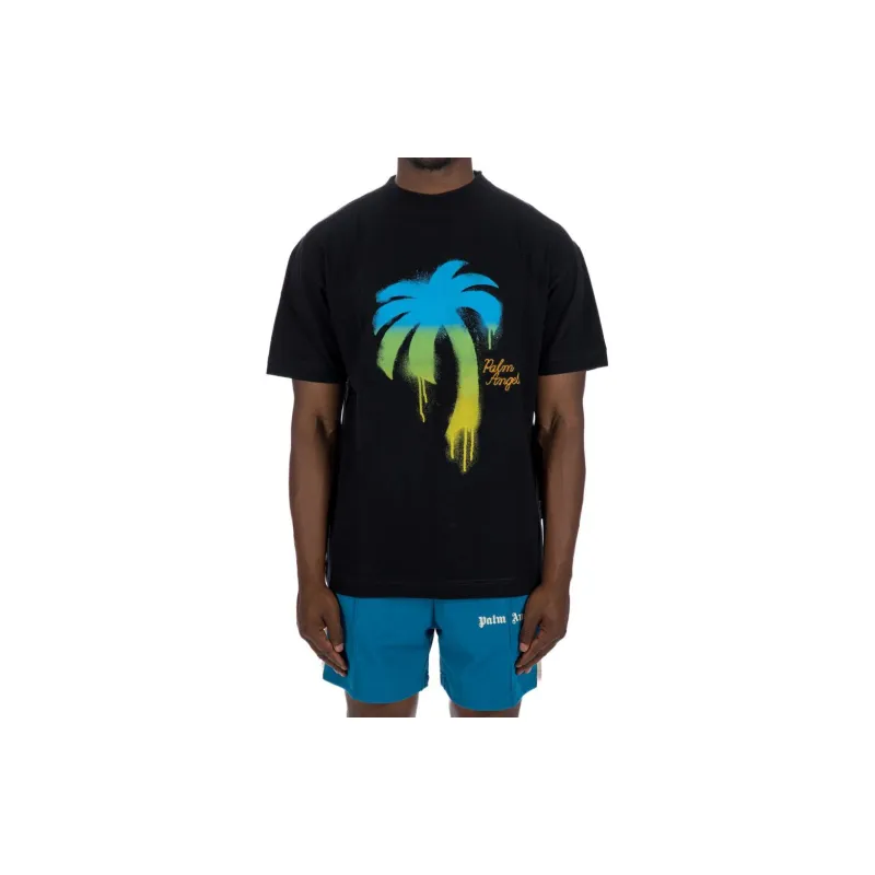 PALM ANGELS Sprayed Palm Classic T Shirt-2