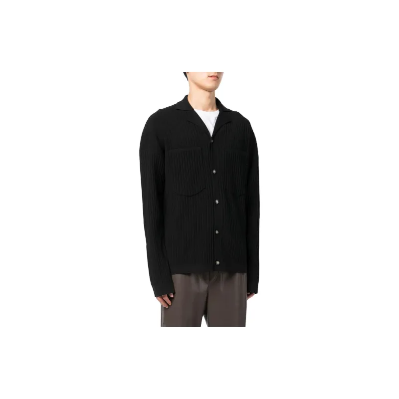 NANUSHKA Camp Collar Ribbed Cardigan-2