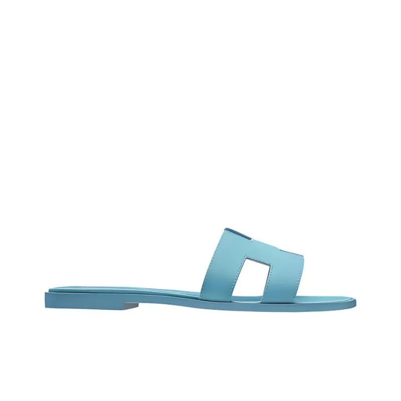 HERMES Oran Slide Slippers Women's Dorset Blue-1