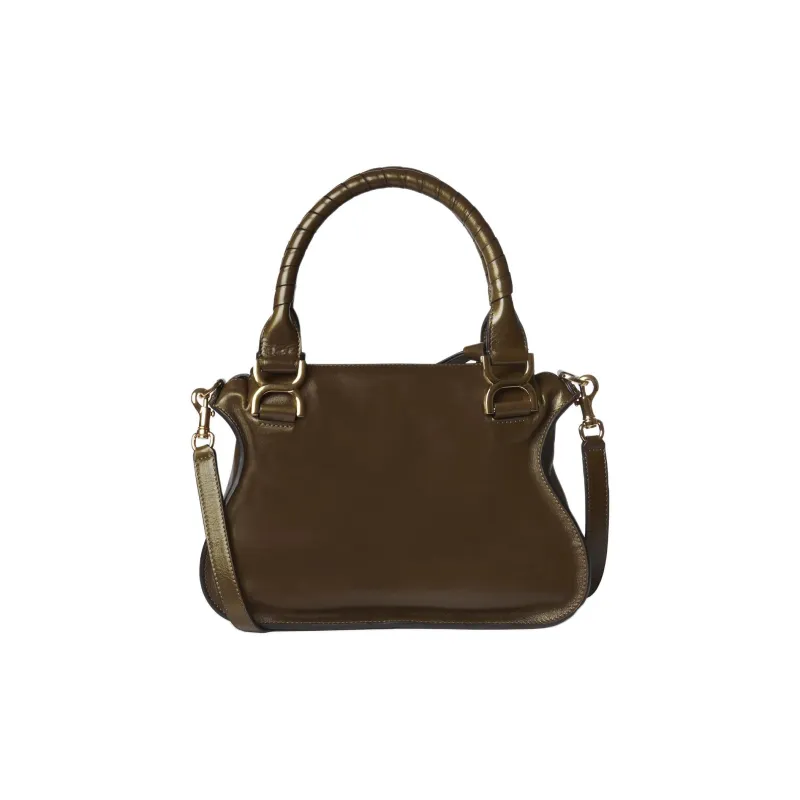Chloe Marcie Calfskin Shoulder Bag Crossbody Bag Handbag Small Size Women's Dark Khaki-1