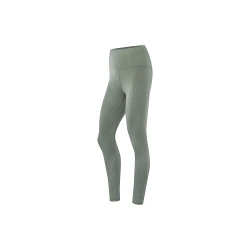 LINING Fitness Series Sports Pants Women's Gray Green Embossed