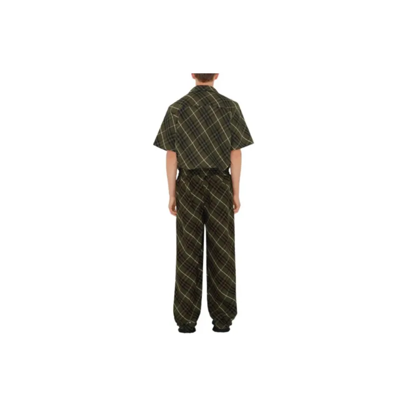 Burberry Check pattern Linen Tailored Trousers-1