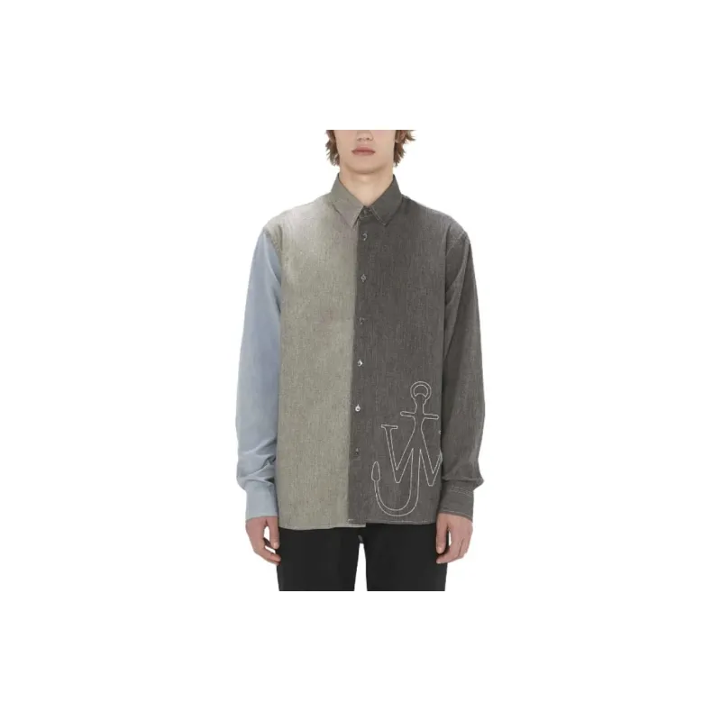 JW Anderson Anchor embroidered Patchwork Shirt-1