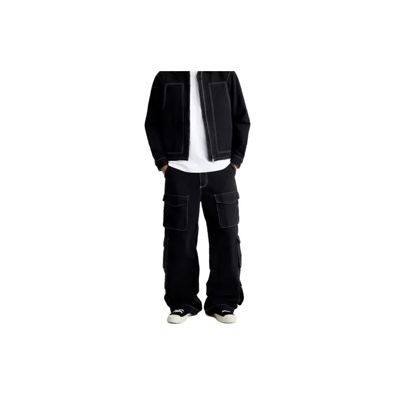 ZARA Cargo Pants Men Black-2