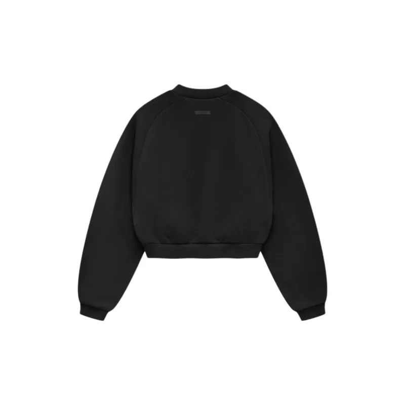 Fear Of God Essentials Women'ss Fleece Cropped Hoodie Black-1