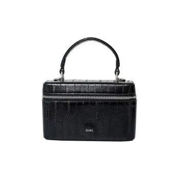 OMI Synthetic Leather Shoulder Bag, Crossbody Bag, Handbag Regular Women's Black/White/Pink