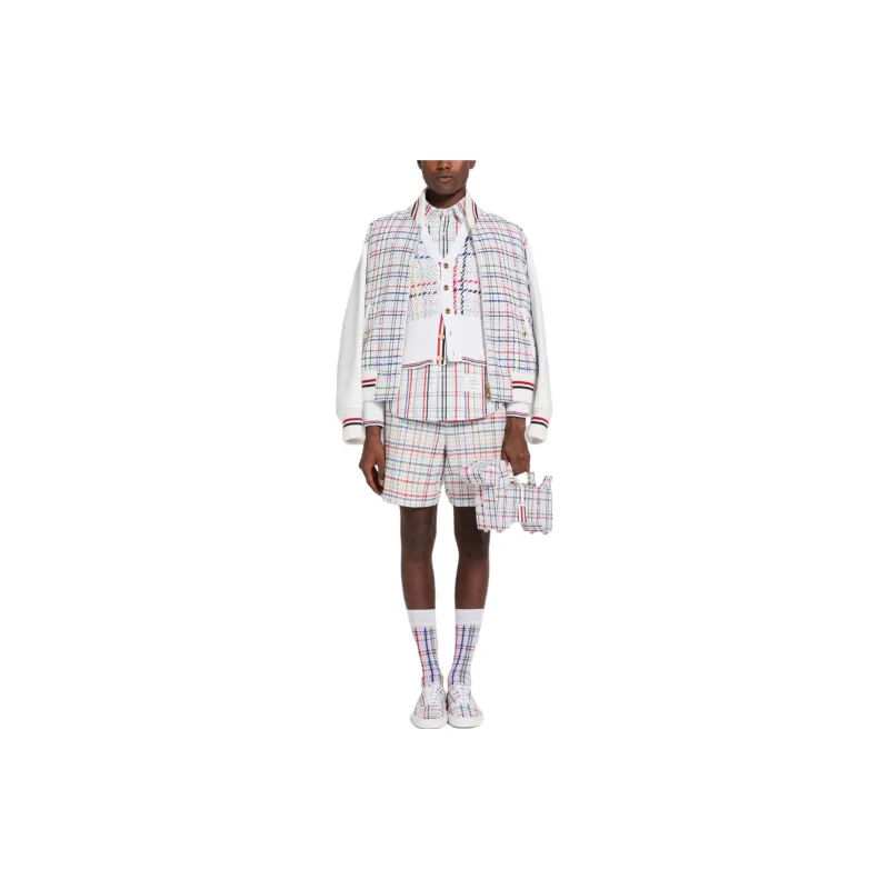 THOM BROWNE Gingham Check Zipped Bomber Jacket-1