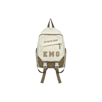 Cwatcun Nylon Fabric Backpack Unisex Beige/Blue/Green/Pink/Black