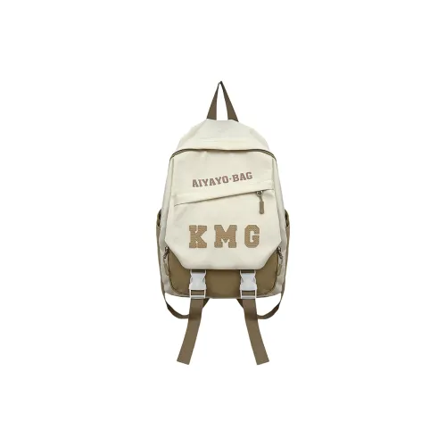 Cwatcun Nylon Fabric Backpack Unisex Beige/Blue/Green/Pink/Black