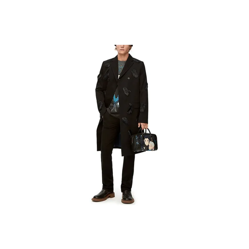 LOEWE SS23 LOEWE X The Moving Castle By Hayao Miyazaki Capsule Collection Coat Men's Black-2