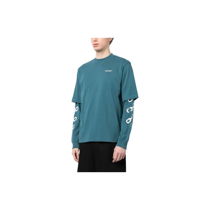 OFF WHITE Chain Arrow Double L/S Duck Tee-2