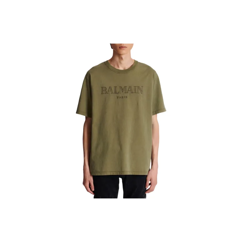 BALMAIN Vintage Logo Embroidered T Shirt-3