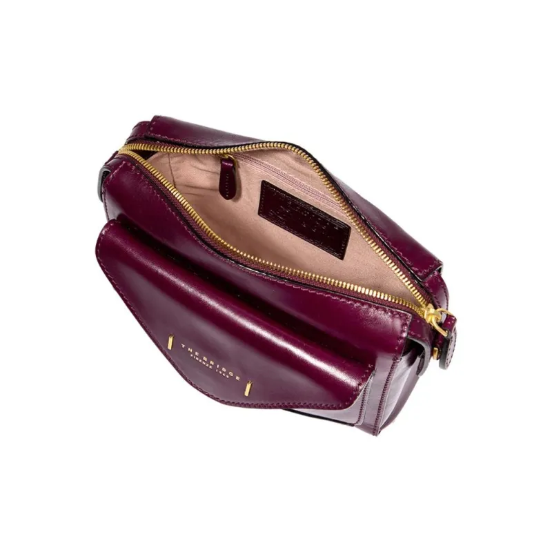 THE BRIDGE Leather Camera Bag Shoulder Bag Crossbody Bag Women's Grape Purple-4