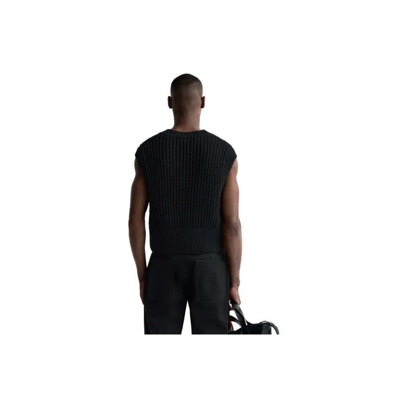 ZARA Tank Tops Men Black-3