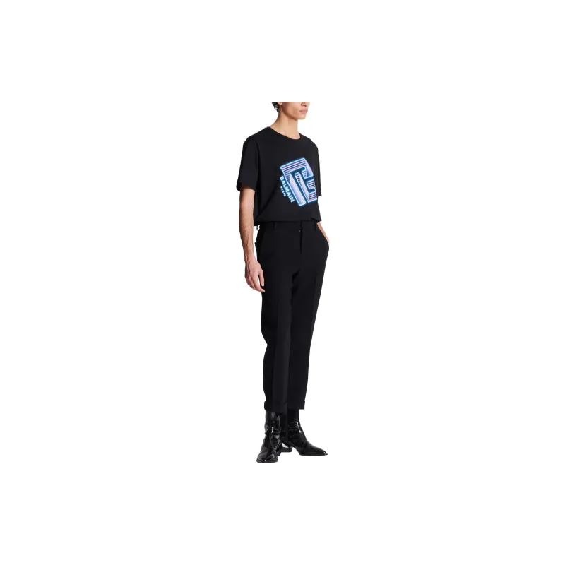 BALMAIN Tapered Cropped Trousers-3
