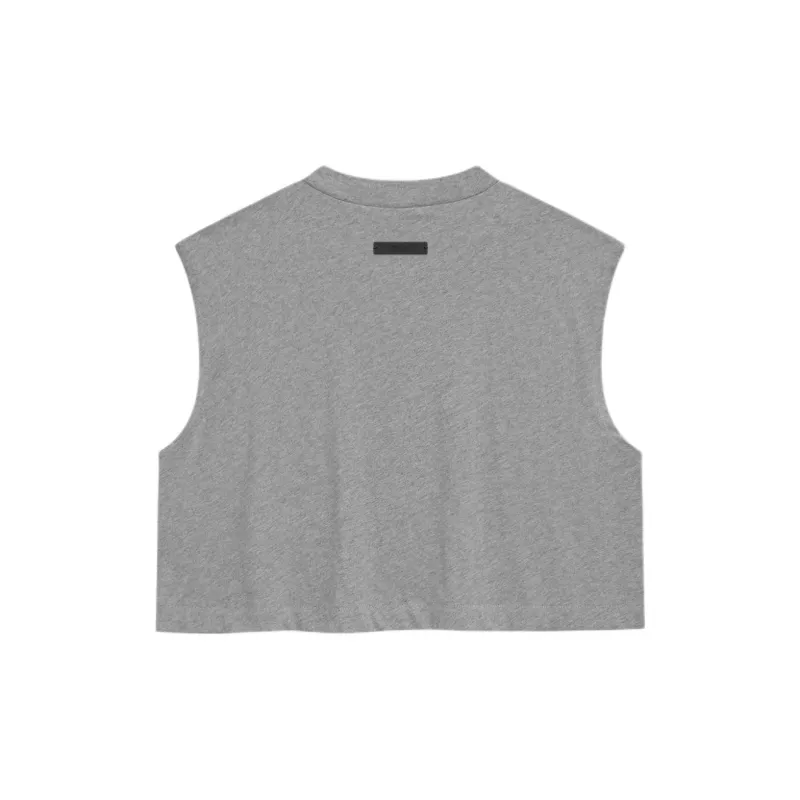 Fear Of God Essentials Women'ss Tri Blend Cropped Muscle Tee Dark Heather-1