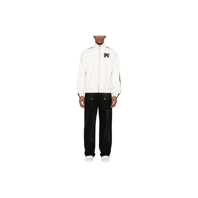 PALM ANGELS Monogram Patch Zip Up Jacket-1