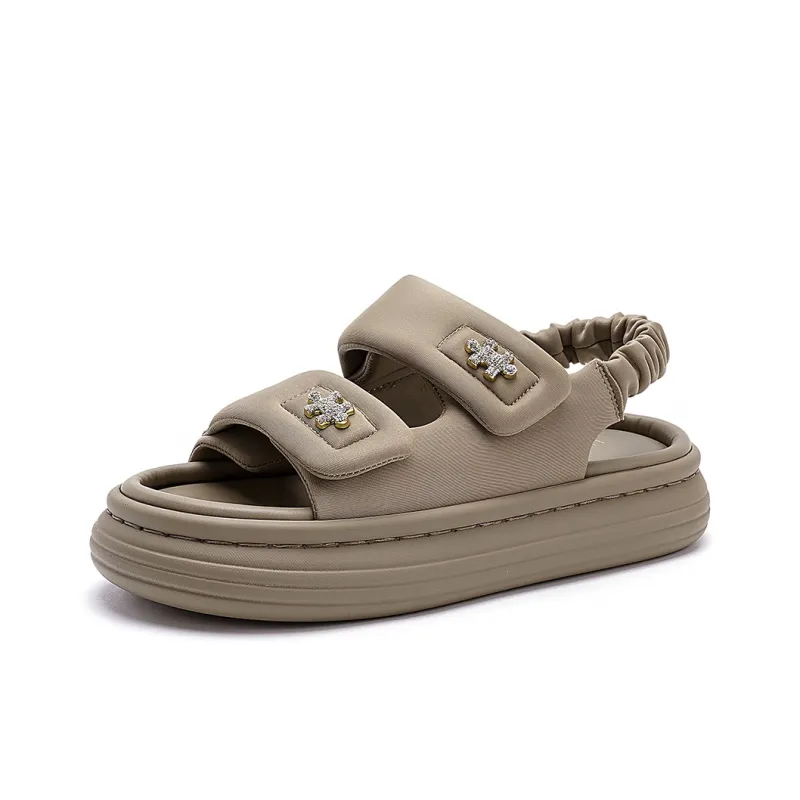 HARSON Beach Sandals Women's Black/Brown-5