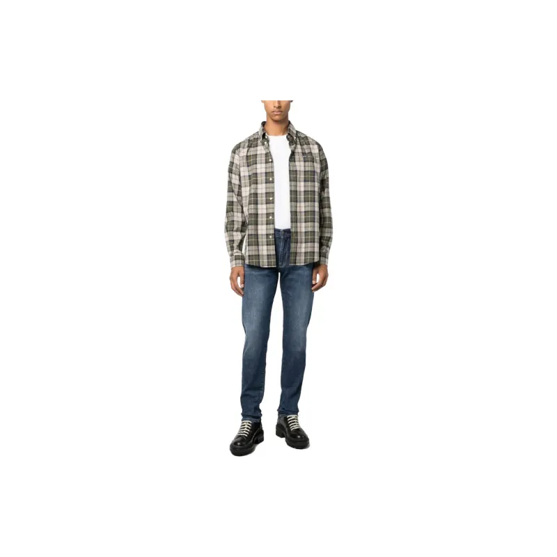 BARBOUR Checked Collared Long Sleeve Shirt-1