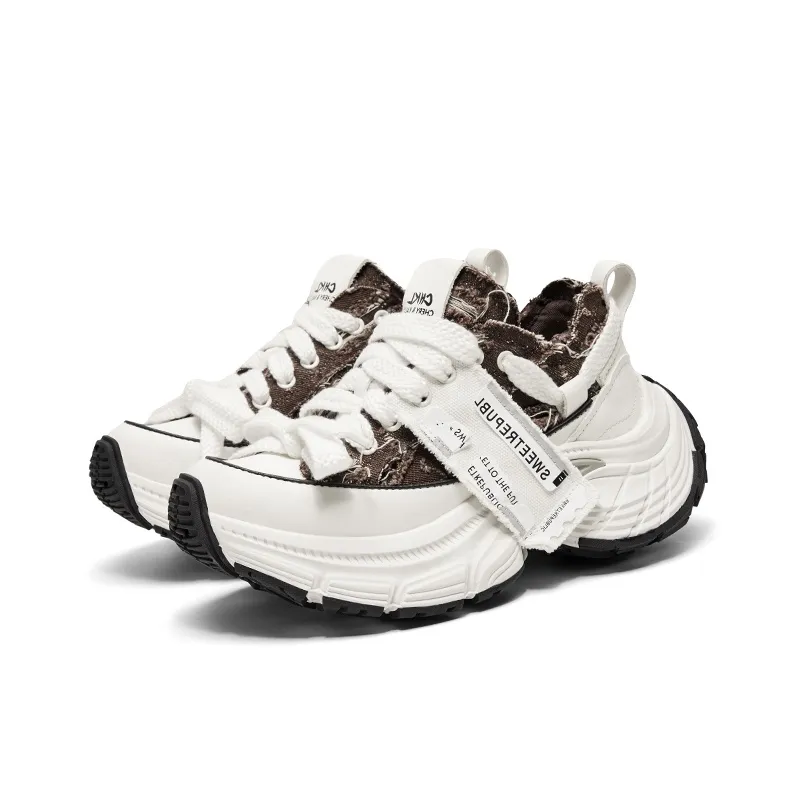 CHERYKALLY Wear Resistant Height Increasing Low Top Chunky Sneakers Women's-5