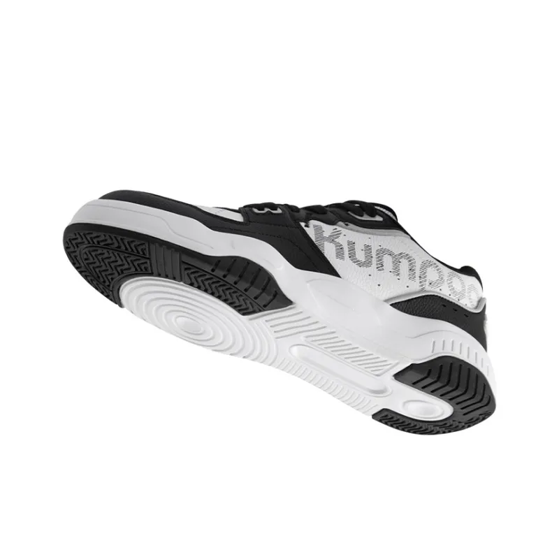 KUMPOO Wear Resistant Breathable Supportive Lightweight Rebound Low Top Badminton Shoes Unisex Black White-3