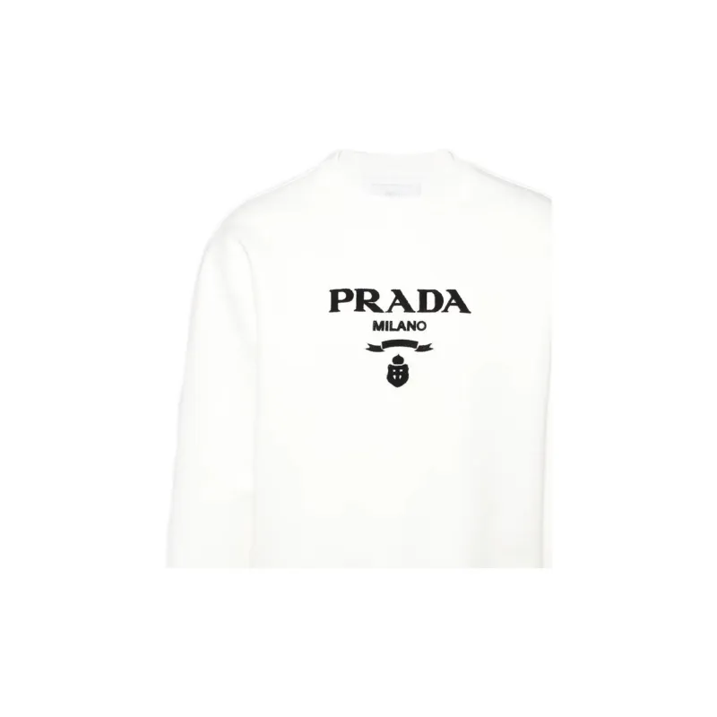 PRADA Chenille Logo Crewneck Sweatshirt-4