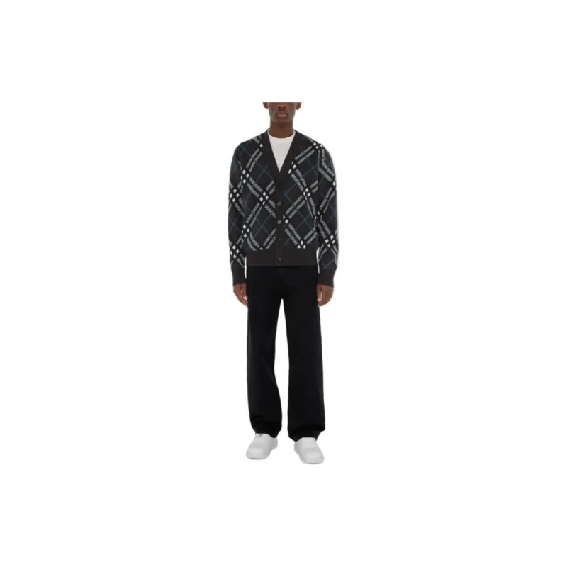 Burberry Checked V Neck Buttoned Cardigan-1