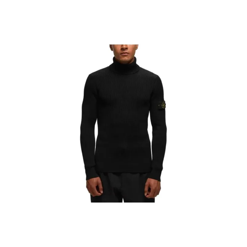STONE ISLAND Compass Patch Roll Neck Knitted Jumper-3