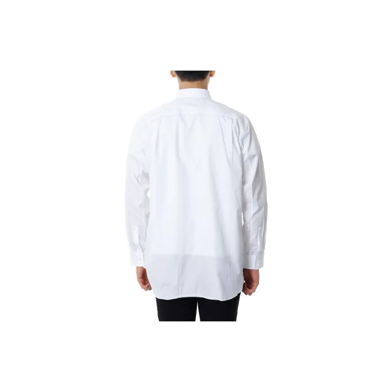 CDG Play Red Emblem Button Up Shirt White-4