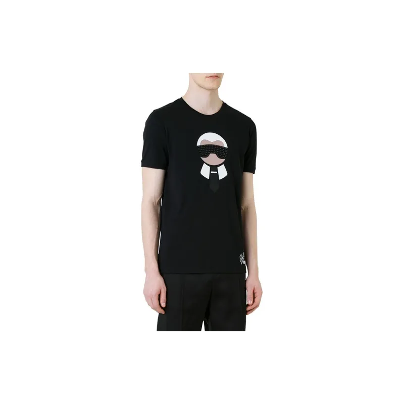 FENDI T Shirts Men Black-2