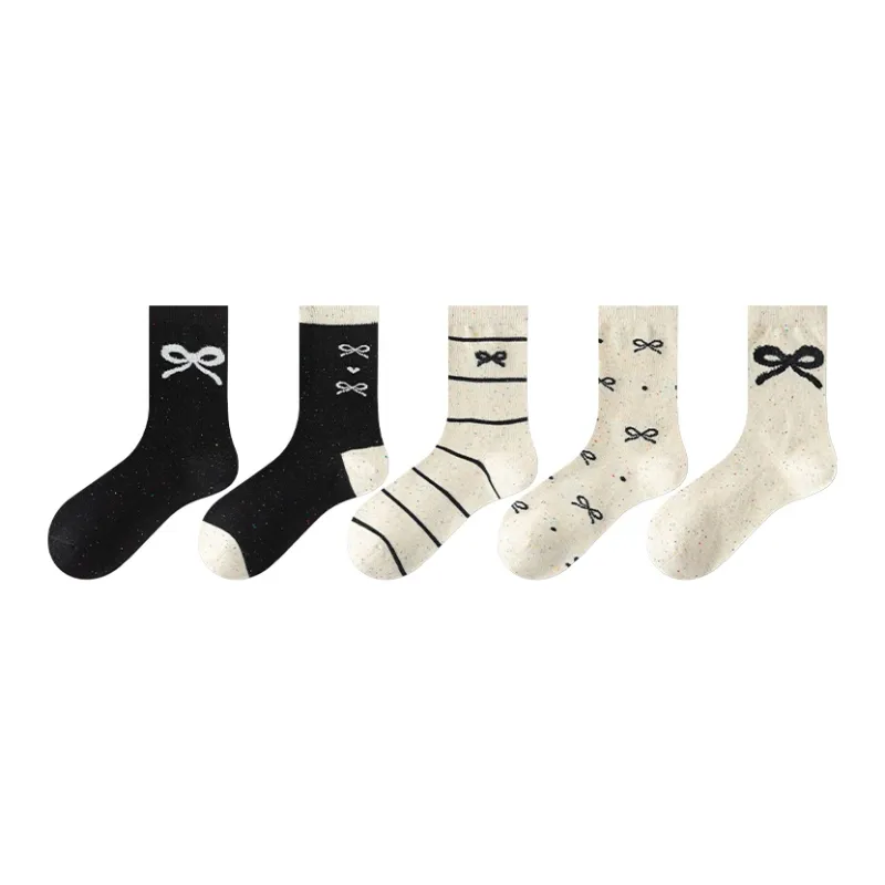 MIIOW Mid Calf Socks Women's 5 Pack-11