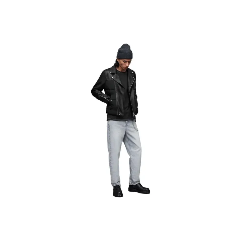 ALLSAINTS Leather Jackets Men Black-1
