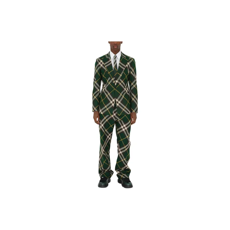 Burberry Wide Leg Equestrian Knight Motif Checked Trousers-2