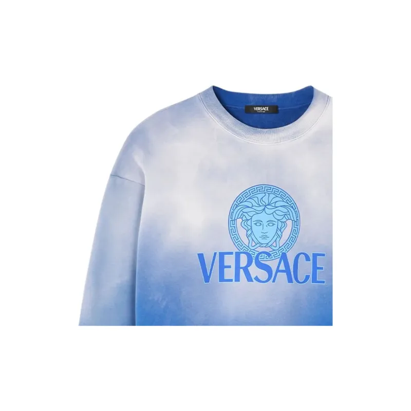 VERSACE Logo Printed Gradient Crewneck Sweatshirt-1