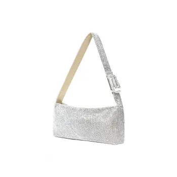 AT CHERINE Czech Drills Handbag, Shoulder Bag Women's Bright Flash Silver/Vibrant Pink/Royal Gold/Midnight Black