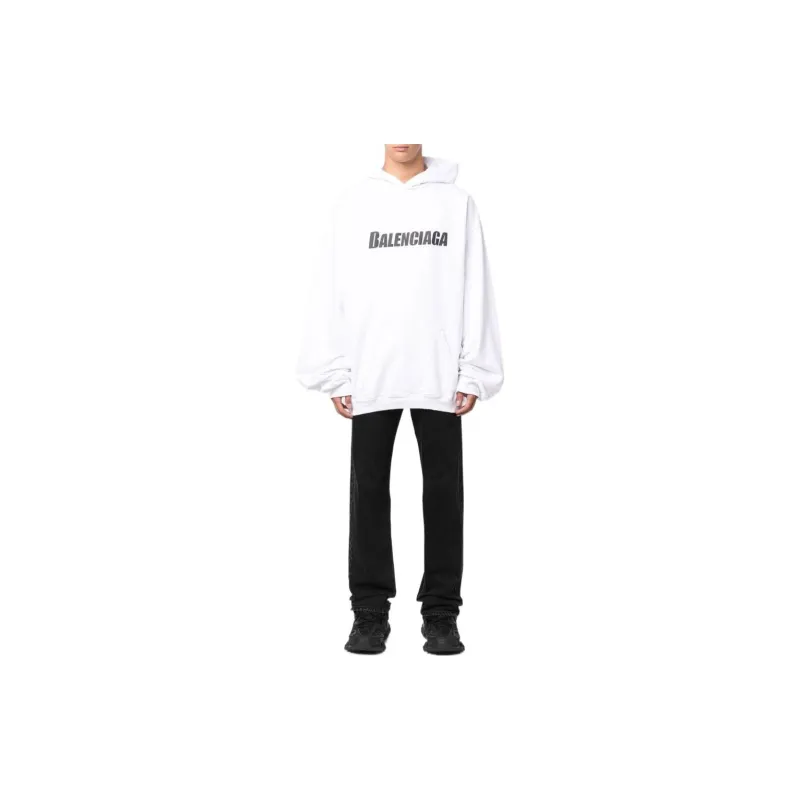 Balenciaga Destroyed Logo Print Hoodie-1