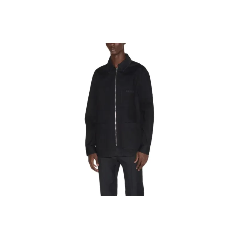 GUCCI Denim Jackets Men Black-3