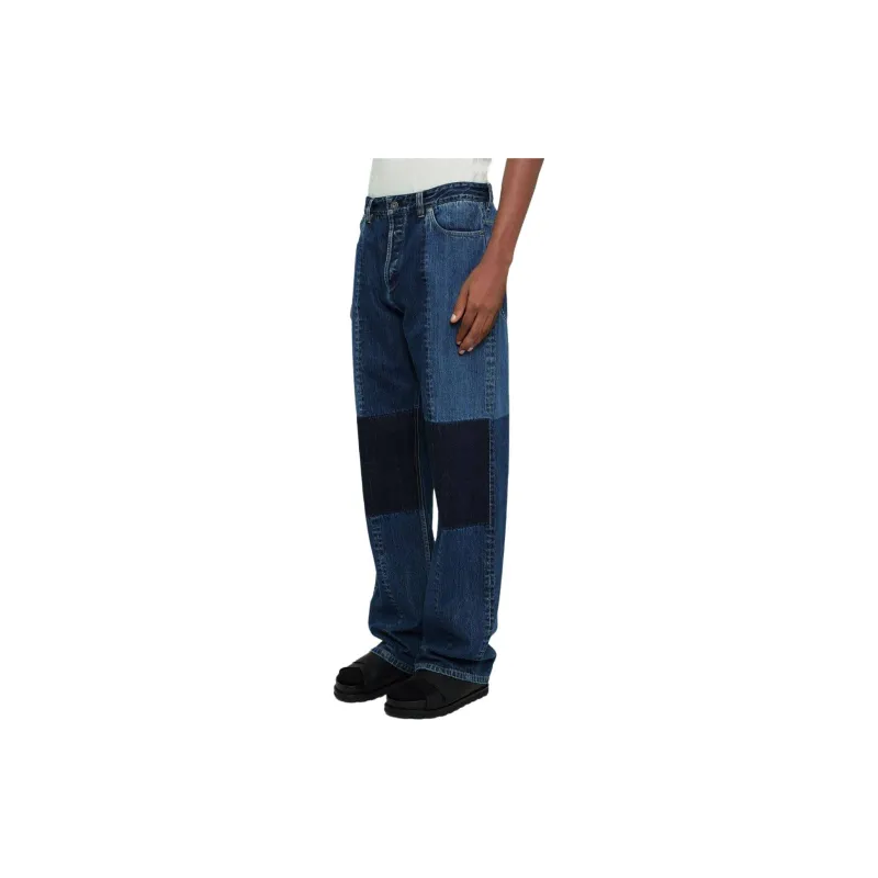 JIL SANDER Wide Leg Patchwork Jeans-3