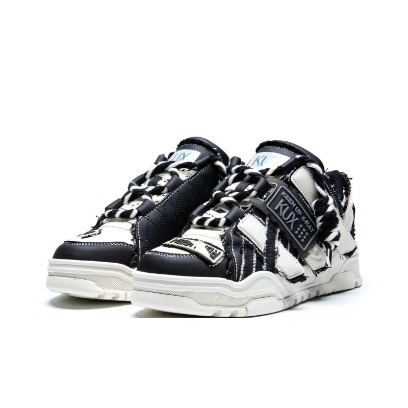 KUX Denim Mini Puffy Wear-Resistant Height Increasing Low-Top Skateboard Shoes Unisex-9
