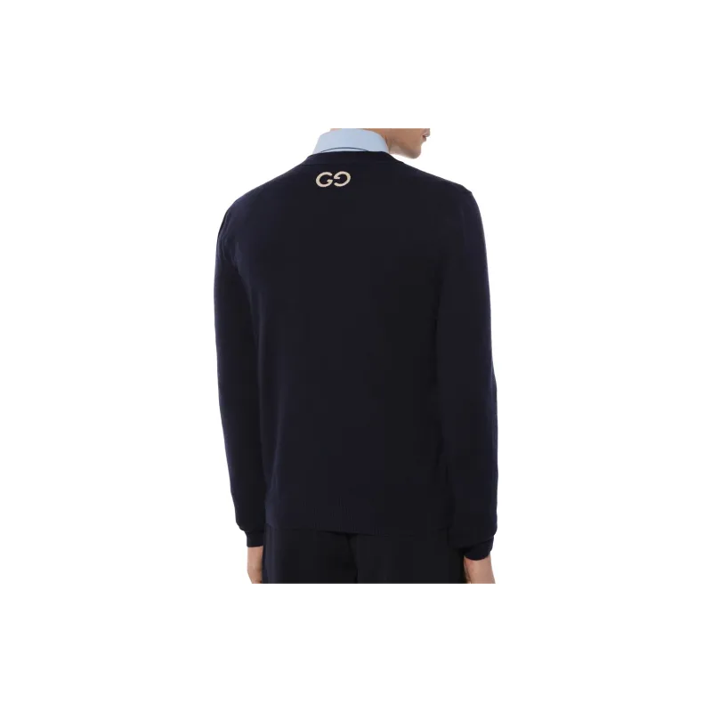 GUCCI Gg Embroidered Logo Cardigan-2