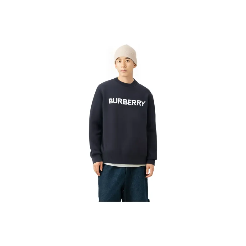 Burberry Logo Intarsia Wool Cotton Sweater-3