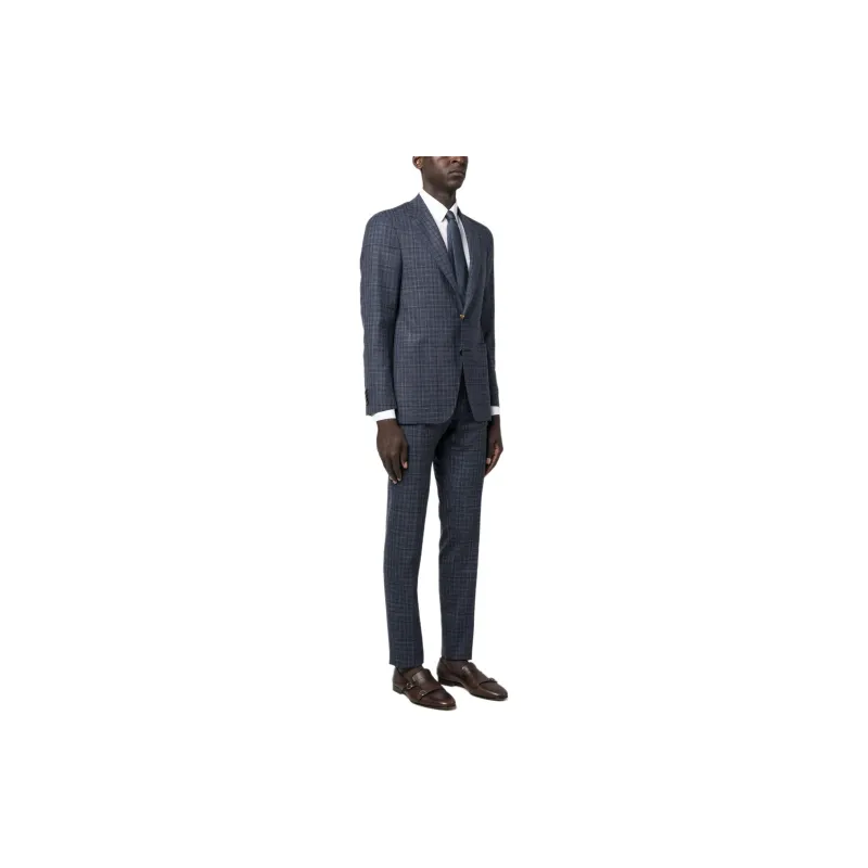Canali Check pattern Single breasted Suit-3