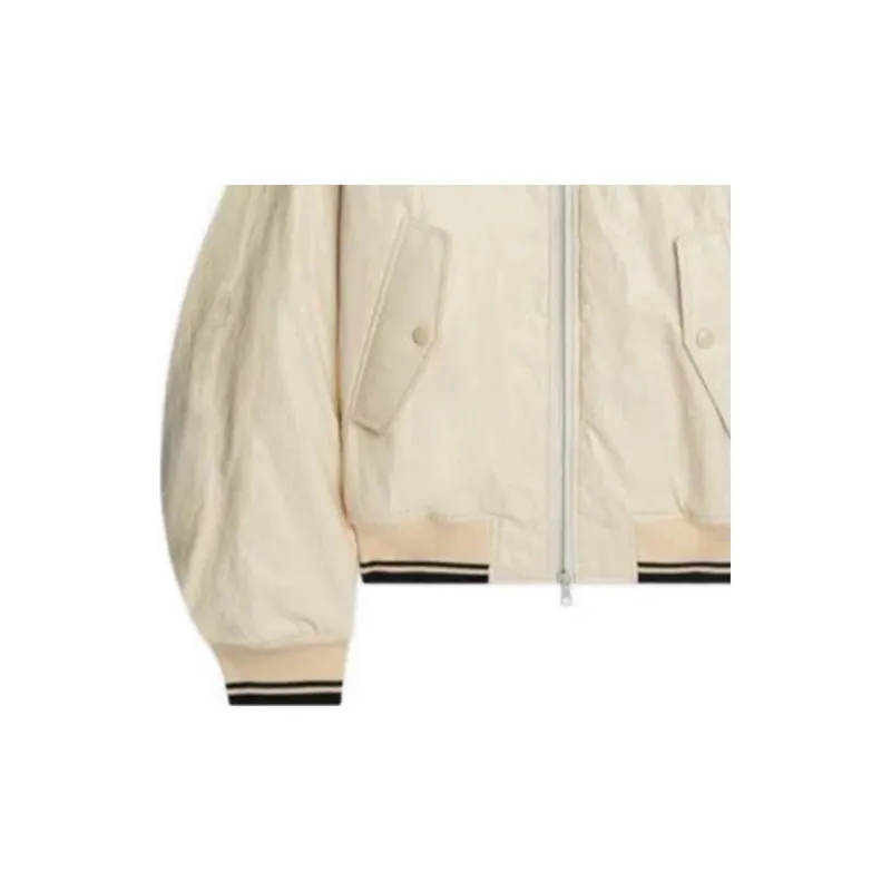 DRIES VAN NOTEN Striped Edge Drop Shoulder Bomber Jacket-4